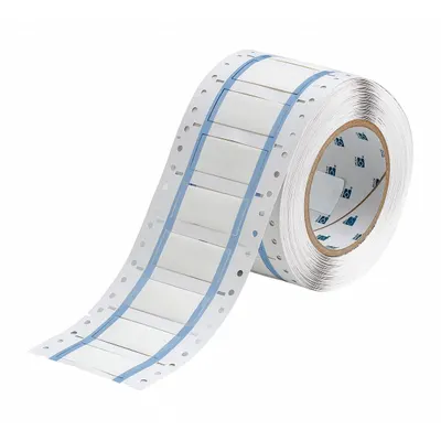 BRADY Sleeve Label: 1/2 in x 2 in, Polyolefin, White (Matte) - Brady Precut Sleeve Label Rolls