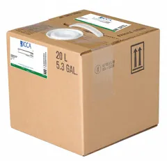 This liquid pH buffer is formulated to maintain a stable pH range of 3.99 to 4.01, suitable for calibrating and verifying pH meters and electrodes in laboratory environments. Supplied in a 20 L plastic container packaged in a box, it is a lab-grade buffer with CAS number 7732-18-5.