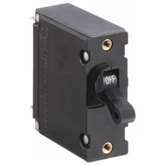 Panel Mount Circuit Breaker: 30 A Amps, 250V AC, 65V DC, Threaded Insert, 2.69 in Dp, #10-32 Screw (MPN AA1-B0-34-630 -5D1-I). Key specifications — Terminal Connection: #10-32 Screw; AC Voltage Rating: 250V AC; DC Voltage Rating: 65V DC; Mounting Type: Threaded Insert.