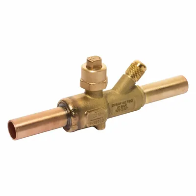 CYCLEMASTER 7/8 in Male Sweat Refrigeration Ball Valve with Access Port, RP18964 - Sweat Connection Refrigeration Ball Valves