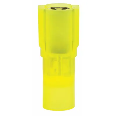 3M Wire Disconnect: Female Socket, Yellow, Nylon, Full Coverage - Fully Insulated Quick Disconnects
