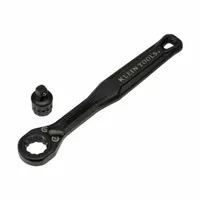 KLEIN TOOLS Hand Ratchet Set: Round, Reversible, 5 3/4 in Overall Lg, 5° Min Arc Swing, Knect (MPN 65301ADP)