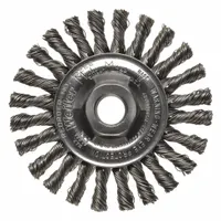WEILER Wire Wheel Brush: Steel Cable Twist, 4" Dia x 1/4" Wd, 5/8"-11 Arbor, 0.02" Fill (MPN 13266V)