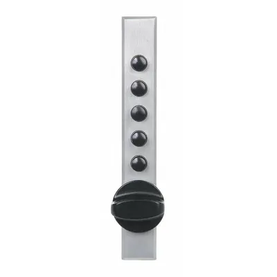 SIMPLEX Cabinet Lock: Satin Chrome, Spring Latch, 5 1/4 in Body Ht, 7/8 in Body Wd - Mechanical Keypad Cabinet & Locker Locks