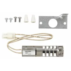 This WHIRLPOOL ignitor is a replacement part for gas ovens. It generates the spark or glow necessary to ignite the gas burner during bake or broil cycles. Suitable for use in residential and light commercial kitchen ovens requiring this specific OEM component.