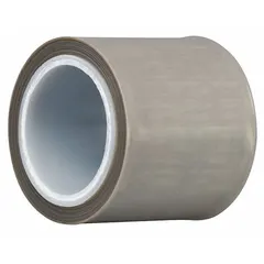 3M 5481 is a PTFE slick surface tape with a silicone adhesive on a polytetrafluoroethylene film. It is 2 inches wide, 5 yards long, and 6.8 mil thick. This gray tape is used for low-friction release surfaces, chute linings, and guide rails in packaging, material handling, and heat-sealing applications.