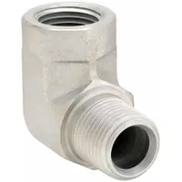 PARKER Metal Pipe Elbow: 90° Elbow, Steel, 1/4 in x 1/4 in, Male NPT Threaded x Female NPT Threaded (MPN 1/4 CD-S)