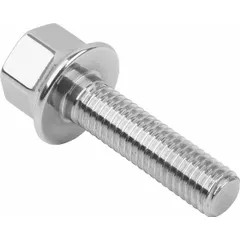 Fully threaded M12 flanged hex head screw with USIT thread technology, made from Grade 316L stainless steel. Fastener length 35 mm. Suitable for hygienic applications requiring secure, clean joints in food processing, pharmaceutical, and sanitary equipment.