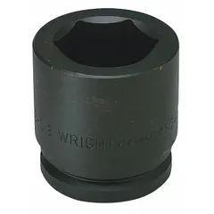 This 1-1/2" drive impact socket is designed for heavy-duty fastening and loosening of large SAE nuts and bolts. The 6-point standard profile reduces fastener rounding under high torque. Friction retention helps secure the socket on the anvil. Suitable for industrial maintenance, construction, and equipment repair.