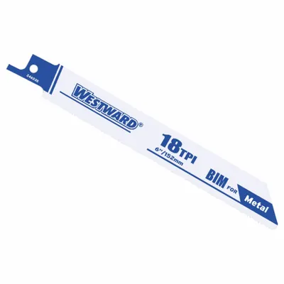 WESTWARD Reciprocating Saw Blade: 18 Teeth per Inch, 6 in Blade Lg, 1 mm Blade Thick - Nail-Embedded-Wood-Cutting Blades