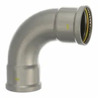 VIEGA MEGAPRESS Crimp Elbow Fitting: 4 in Pipe x 4 in Pipe Size, Press-fit x Press-fit, Carbon Steel (MPN 28610)