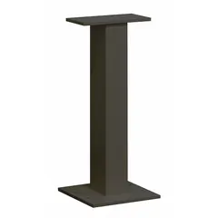 This aluminum pedestal is designed for bolt-mounted installation with cluster box units. It features a black powder-coated finish and measures 28 1/2 inches high by 12 inches wide by 12 inches deep. No mounting hardware is included.