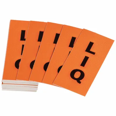 BRADY Pipe Marker Label Kit: LIQ, Orange, Black, Fits 2 1/2 to 7 7/8 in Pipe O.D. - Brady Pipe Marking Labeling Kit Replenishment Labels