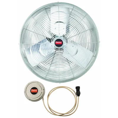 Dayton Fan Head: 20 in Blade Dia, 2 Speeds, 115V AC, 1/4 hp Motor - Misting Industrial Fan Heads