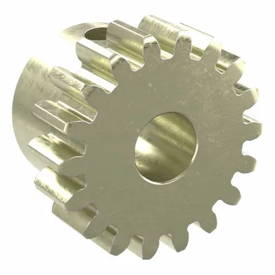 KHK GEARS Spur Gear: Module m 1, 18 Teeth, 6 mm Bore Dia, Brass, 20° Pressure Angle - Metric Spur Gears with Standard Hub