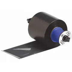 Black wax/resin ribbon for Brady i5100 printers. Smear-resistant output for industrial labels. RoHS compliant to 2005/618/EC. R4300 series, 2 11/32 in x 984 ft.