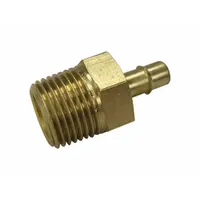 MEM-CO Barbed Fitting Adapter: 1/16 in Pipe x 5/32 in ID Size, MBSPT x Barbed, Brass, Beaded Barb (MPN 1/16BSPT-B3-1/2)