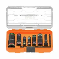 KLEIN TOOLS Impact Quad Flip Socket Set: 1/4 in, 3/8 in Drive Size, Small Set (0-50 pieces) Set Size (MPN 656QS)