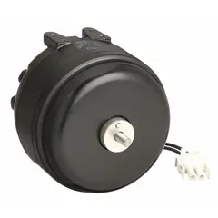 Replacement fan motor for SCOTSMAN ice machines. Drives the condenser fan to maintain airflow and cooling, supporting ice production and preventing overheating in commercial ice makers.