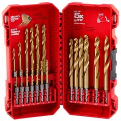 MILWAUKEE Hex Shank Drill Set: 19 Pc, 2 mm to 10 mm, 135° Split Point, TiN-Coated HSS (MPN 48-89-4860). Key specifications — attr1239143: Impact Rated.