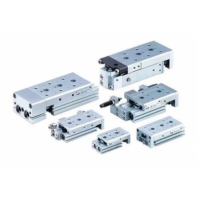 SMC Slide Table: 50 mm Stroke Lg, 25 mm Bore Dia, Mfr Part # MXS25-50A, MXS Series - Pneumatic Slide Tables