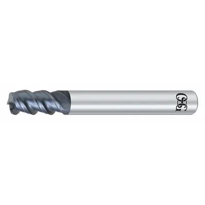 OSG Corner Radius End Mill: Carbide, WXS Coated, 3 Flute, 6 mm Mill Dia, 12 mm LOC - Carbide Corner-Radius End Mills for Hardened Materials
