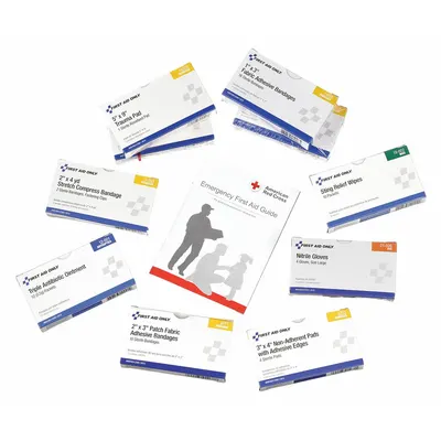 FIRST AID ONLY Partial Refill or Kit: 80 Components, 25 People Served - Complete First Aid Kit Refills