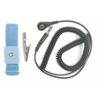 APPROVED VENDOR Elastic Wrist Strap Kit: Elastic, Blue, Black, 1 Strap Conductors, Coiled