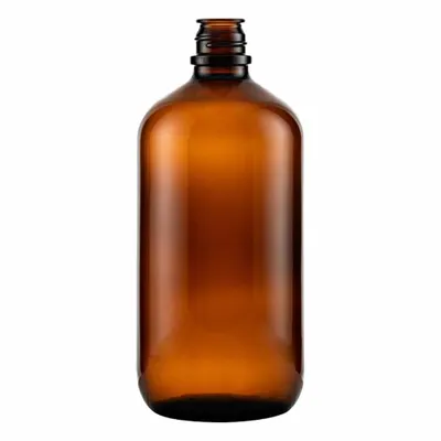 QORPAK Sampling Bottle: 960 mL, Amber, 28-400, No Closure, 12, No Closure - Amber Narrow Mouth Round Glass Lab Bottles