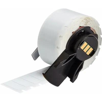 BRADY Wraparound Label: 1/4 in x 3/4 in, Polyvinyl Fluoride, Black on White - Brady Precut Label Rolls