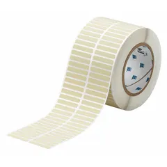 This precut label roll consists of 1/4 in x 1 1/2 in polyimide labels with permanent adhesive in a yellow matte finish. Designed for use with the BBP11 printer series, it is suited for marking wires, cables, and components in environments requiring heat and chemical resistance.