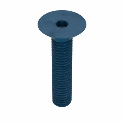 METRIC BLUE Socket Flat Head Screw: M5x0.80 Thread Size, 25 mm Lg, Flat, Blue Phosphate - Flat Head Socket Cap Screws
