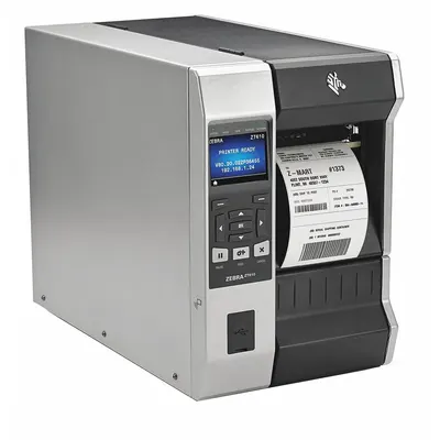 ZEBRA Industrial Printer: 4.09 in Max. Print Wd, Tear Off Dispensing, Wired, Push Button - RFID Barcode Industrial Label Printers