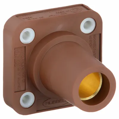 HUBBELL Single Pole Receptacle: Brown, Straight Taper Nose Mating, Threaded Stud Termination - Receptacles with Threaded Stud Terminations