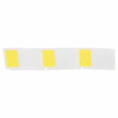 Yellow matte vinyl wraparound label measuring 1 1/2 in x 1 in, designed for wire gauges 10 AWG to 4 AWG. Compatible with BMP53 printer series and requires R4300 ribbon. Used for identifying wires in electrical panels, control cabinets, and cable management applications.