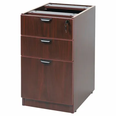 BOSS Desk Pedestal: Mahogany, 3 Drawers, 16 in Overall Wd, 28 1/2 in Overall Ht - Desk Pedestals