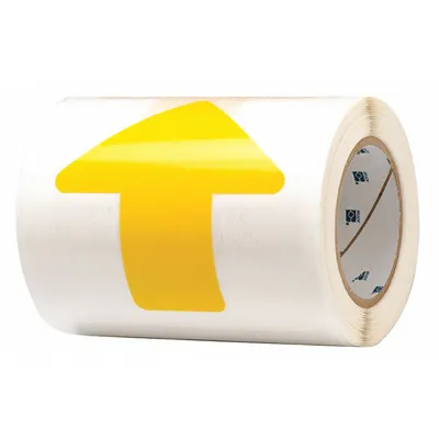 BRADY Floor Marking Tape: Arrow, Solid, Yellow, No Legend, 2 in x 5 in, 8 mil Tape Thick - Arrow-Shaped Floor Marking Tape