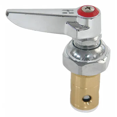 KISSLER Handle: T&S Brass, Lever Handle, Use with Hot Water Temp, Brass, Chrome Finish - Lever Faucet Handles
