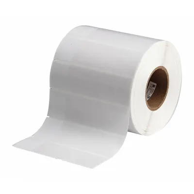 BRADY Wraparound Label: 2 in x 7 in, Vinyl, White (Matte) - Brady Precut Label Roll Cartridges