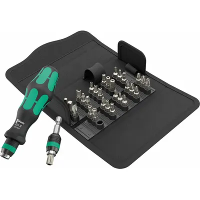 WERA Multi-Bit Screwdriver Set: Security Hex/Spanner/Square/Torq-Set/Torx/Tri-Wing Tip - Security Multi-Bit Screwdrivers