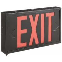 Exit Sign: Emergency Battery Backup, LED, Black, Red, 2 Faces, Ceiling/End/Wall, Nickel Cadmium (MPN EXFL2RBB-U)