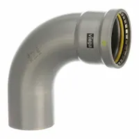 VIEGA MEGAPRESS Crimp Elbow Fitting: 3 in Pipe x 3 in CTS Size, Press-fit x FTG, Carbon Steel, HNBR (MPN 28620)