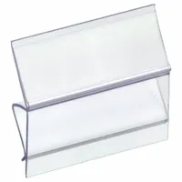 AIGNER Label Holder: 3 in x 1 in, Clear, Slide-In, 25 Label Holders, Snap-On, Plastic, Smooth, 25 PK (MPN BC-13)