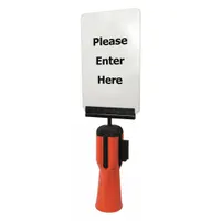 TENSABARRIER Sign Frame: Black, 5 in Overall Wd (MPN TC114-SIGN-TOPPER)