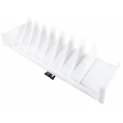 Ice deflector for Manitowoc ice machines. Directs ice flow from the evaporator into the storage bin, preventing spillage and ensuring efficient collection.