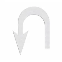 RAE Preformed Thermoplastic Pavement Markings: U-Turn Arrow, White, 10 ft Lg, 7 5/8 ft Wd (MPN PR-TH-4754)