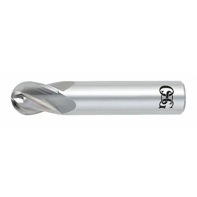 OSG Ball End Mill: Carbide, TiCN Coated, 4 Flute, 3/8" Mill Dia, 5/8" LOC - General Purpose Carbide Ball End Mills