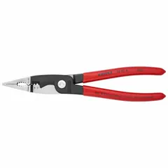 Multifunction wire stripper for crimping, cutting, deburring, and looping 14 AWG wire. Overall length 7 7/8 in with standard cushion grip. Suitable for wire preparation in electrical installations and control panel work.