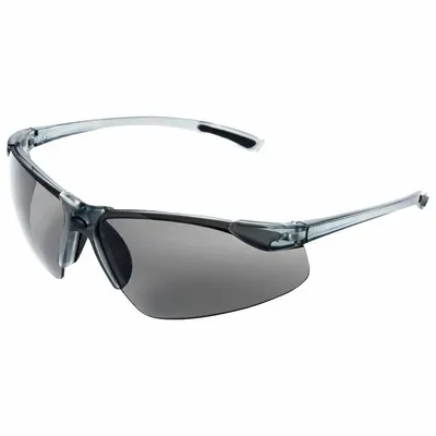 SELLSTROM Safety Glasses: Smoke Lens, Half-Frame, Hard Coat, Vented, Smoke Frame - Padded Comfort-Fit Safety Glasses