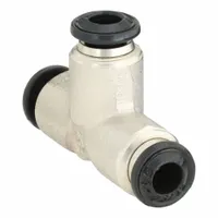AIGNEP USA Push-Fit Tee Fitting: 5/16 in OD x 5/16 in OD x 5/16 in OD Size, Nickel, Silver, 5 PK (MPN 50230N-8-PK5)
